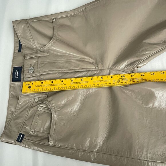 Citizens Of Humanity Isola Cropped Boot‎ Recycled Leather Pants Cashew Patent 24 - Picture 16 of 16